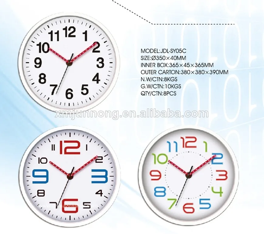 круглый белый декоративные цифровые часы/освещении стрелки часов