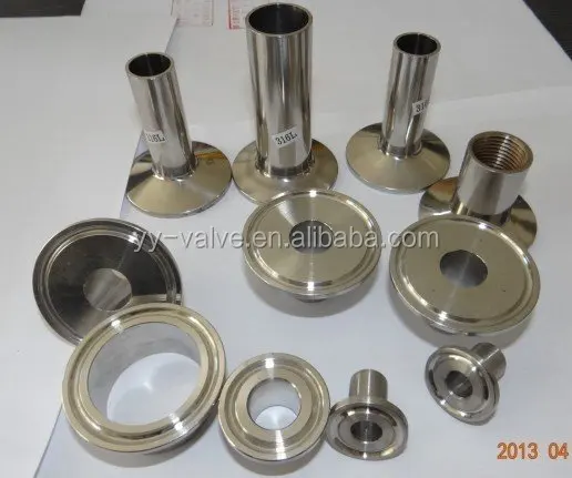 
sanitary food grade SMS DIN 3A standard SS304 SS316L pipe clamp ferrule length 12.7 21.5 28.6 or as customer request 