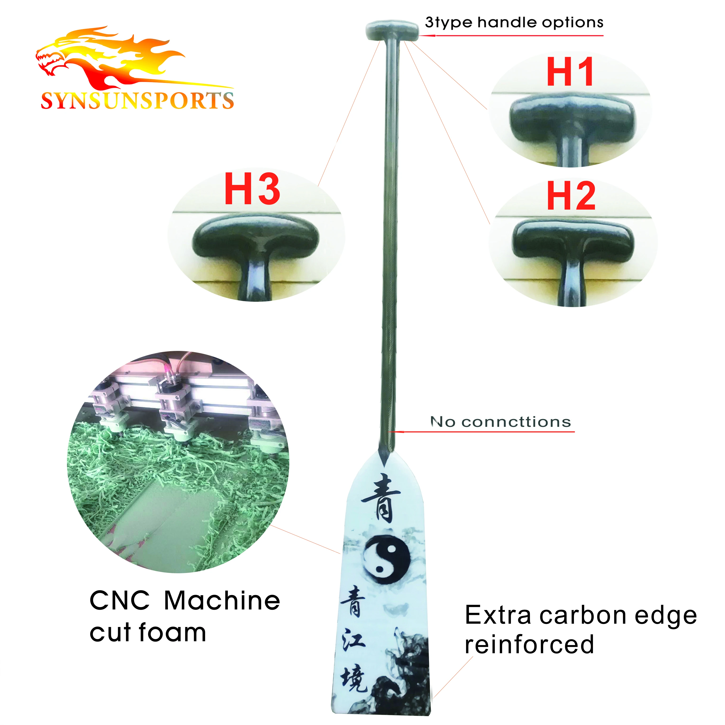 Colorful Durable Ultralight Dragon Boat Paddle with Round Shaft