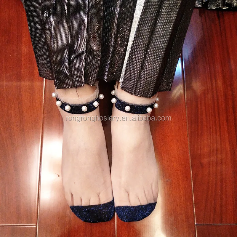 Best selling women lady girls cute lace cotton socks with beads