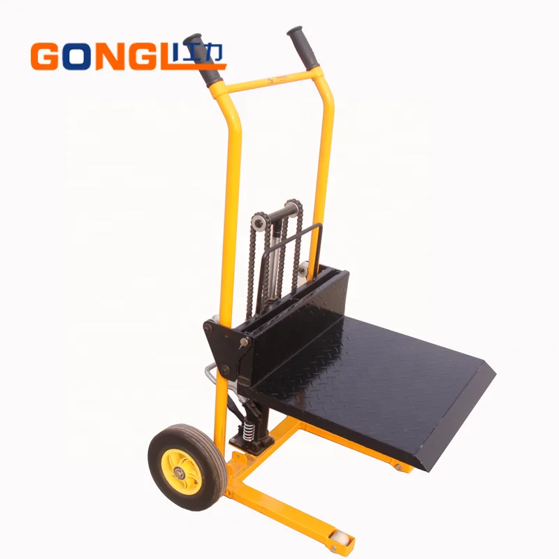 
GL-0056 Portable Truck Lifting Platform 200KG Capacity CE Verified Manual Hydraulic Stacker 