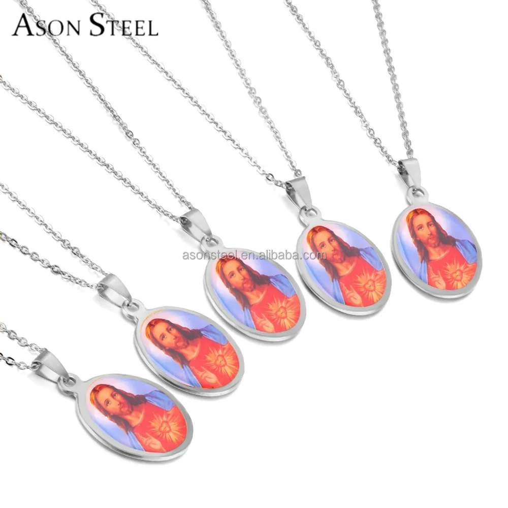 Stainless Steel Red Yellow Gold Plated INRI Jesus Piece Pendant Necklace Chain For Men Gift Vintage Christian