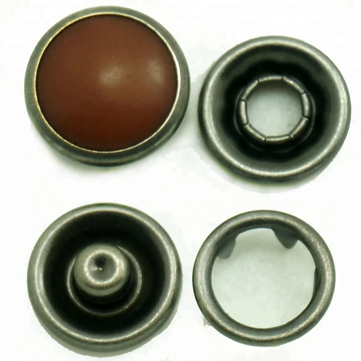 
custom four parts metal snap button with rhinestone or acrylic 