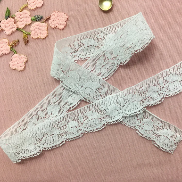 Hot sale 2.3CM lace fabric geometry guipure chemical lace Cotton Lace Trimming For Garment