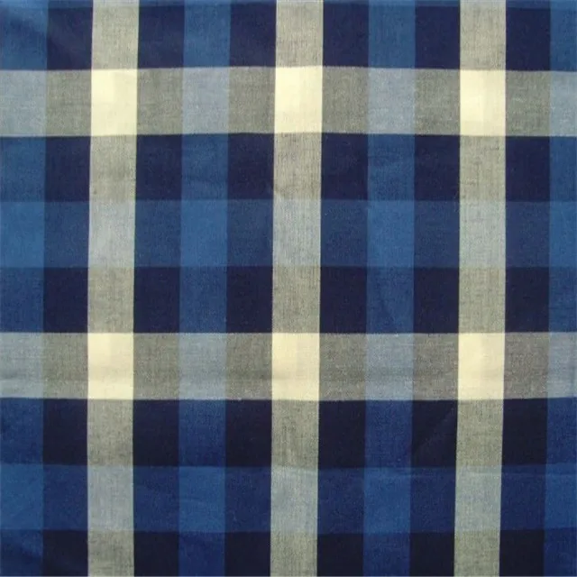 Inventory wholesale 16s 100% cotton yarn dyed check fabrics