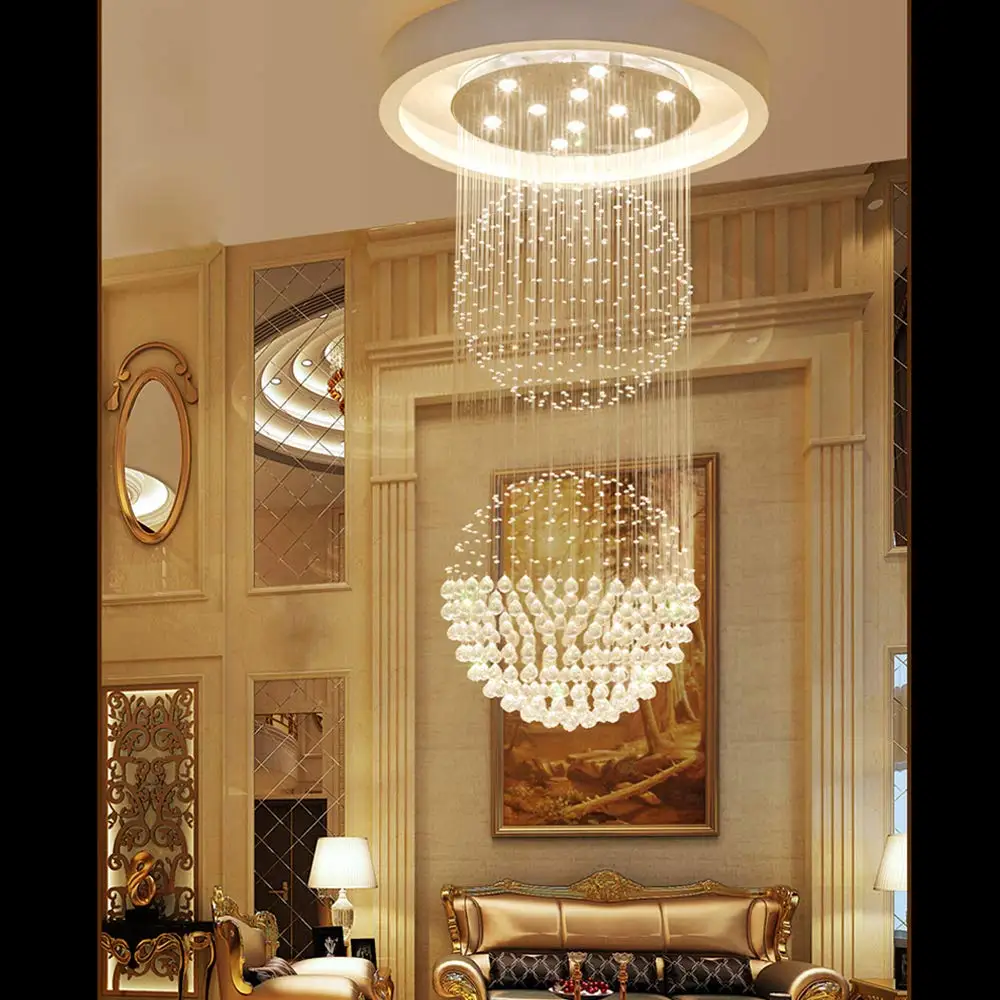 Classic design spiral stair style shape crystal Gu10 hanging lamp(IH-7106)