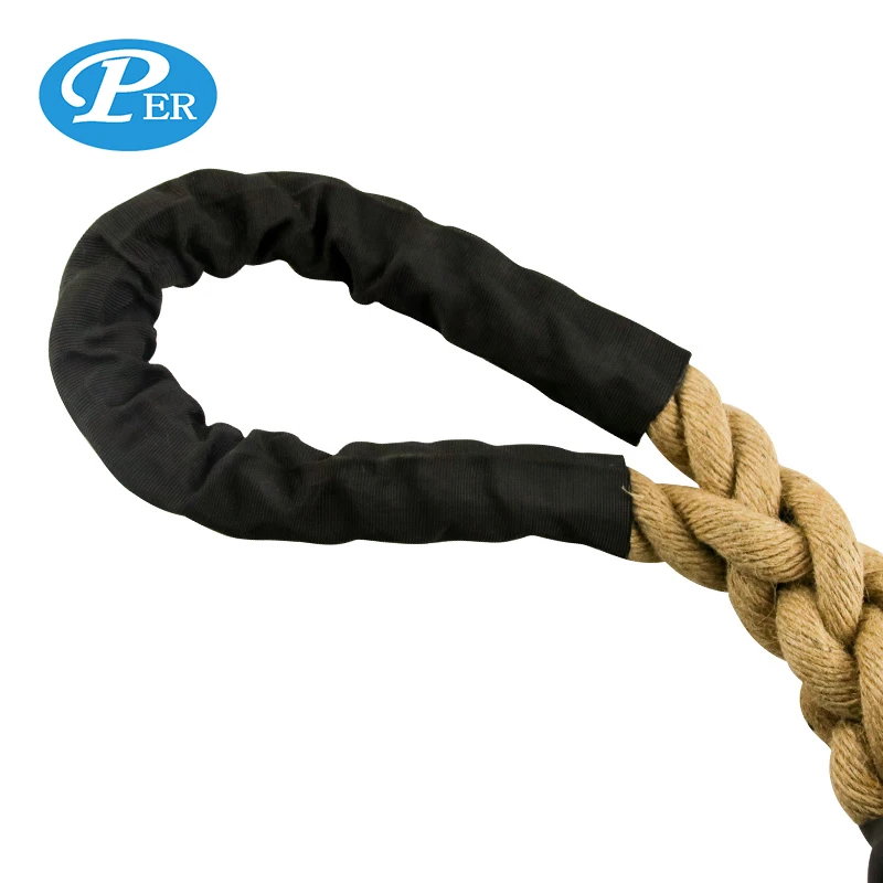 38mm 50mm Premium Gym Jute Power Training Hemp Climbing Battle Ropes With sleeve