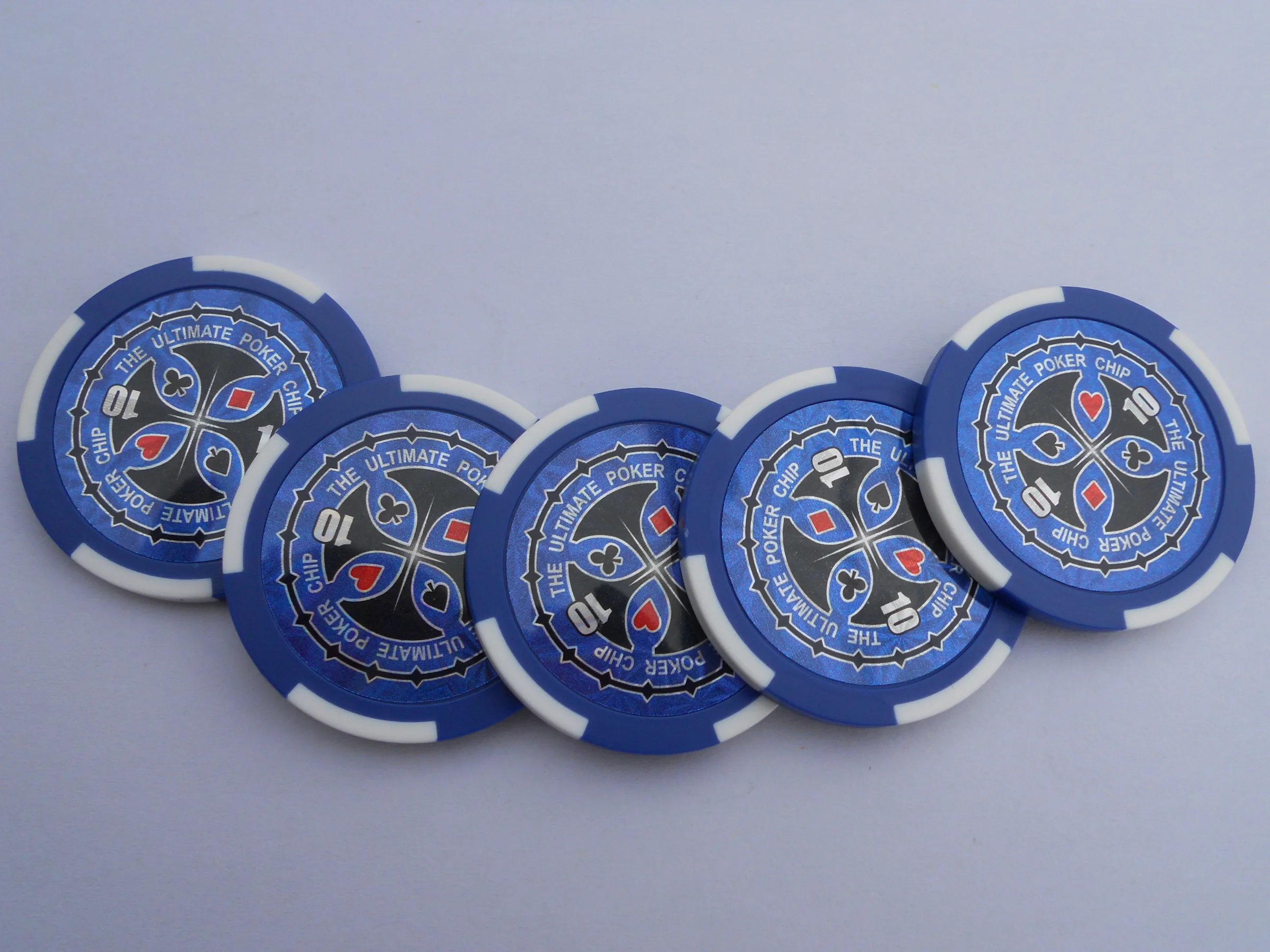 4 stripes  PS  poker chips with  stickers inlay