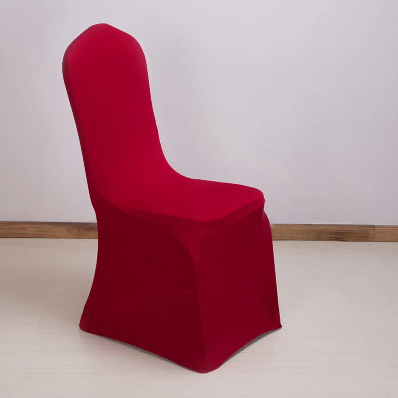 Винно-красный свадебный Универсальный чехол из спандекса для стульев для банкетной вечеринки в отеле