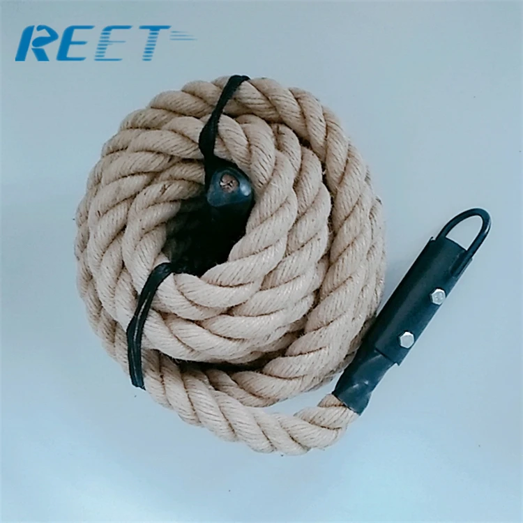 cross&fitness gym hemp climbing rope with hook