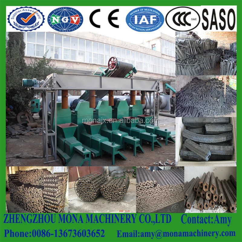 Rice husk sawdust and wood chips briquette press machine charcoal making automatic production line