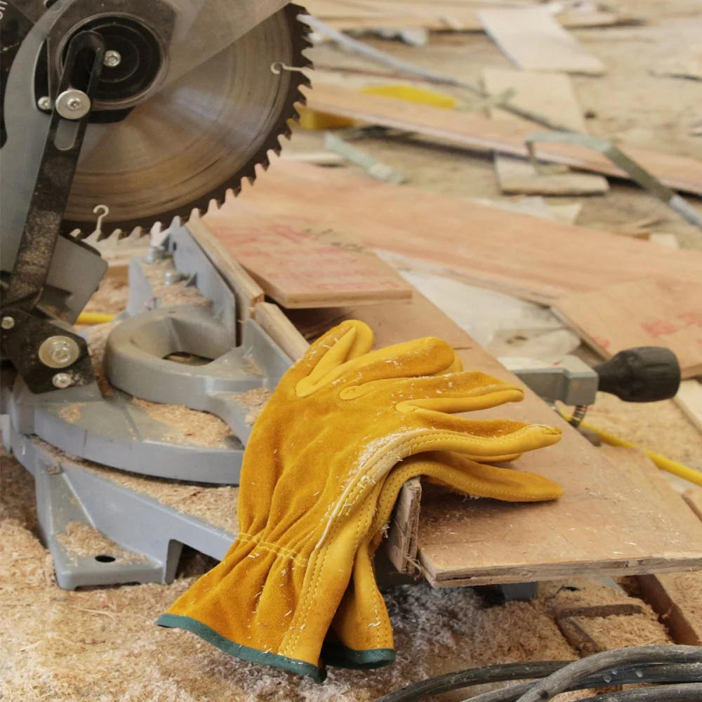 
Working with cowhide leather labor industrial leather hand glove 