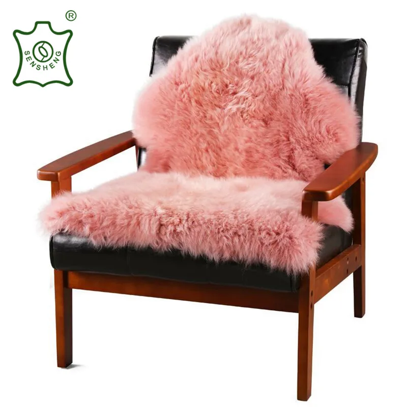 Popular Luxury Real Sheepskin Rugs Dark Brown Pink Beige White Fur Rugs Home Decoration