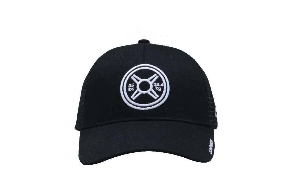 
Black Custom caps logo Embroidery 6 Panel Mesh Trucker Hat 