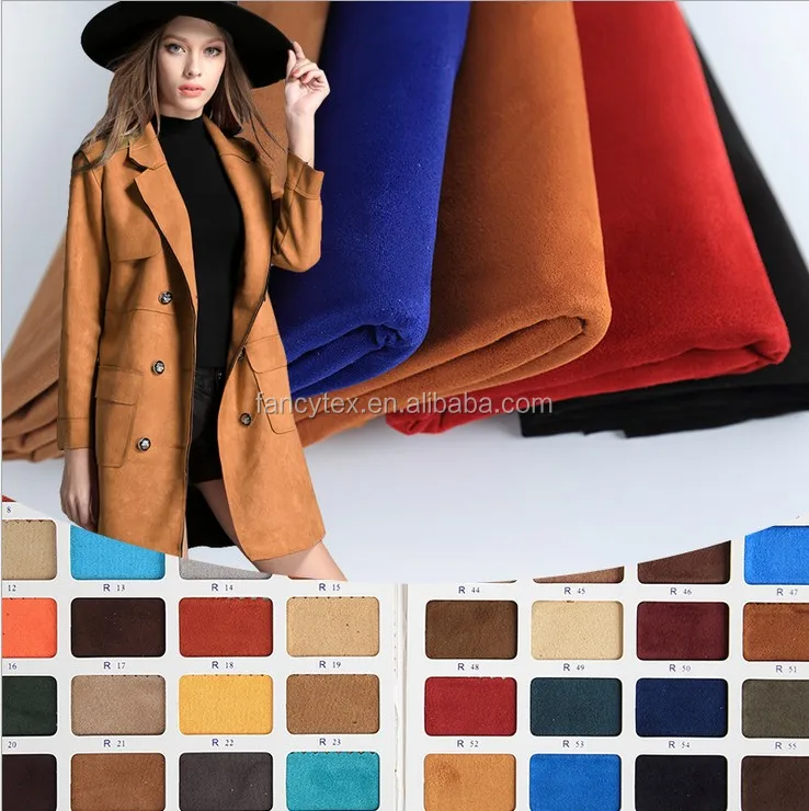 
polyester microfiber suede fabric for sofa garment synthetic leather suede bonded faux fur fabric brushed suede fabric 