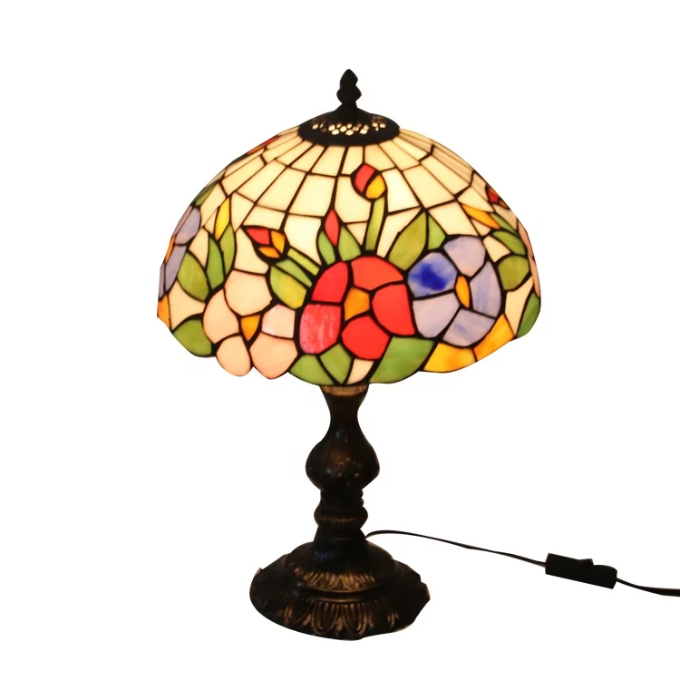 LongHuiJing Hand painted chinese decorate bedroom table lamp night flower bedside decorative reading lamp