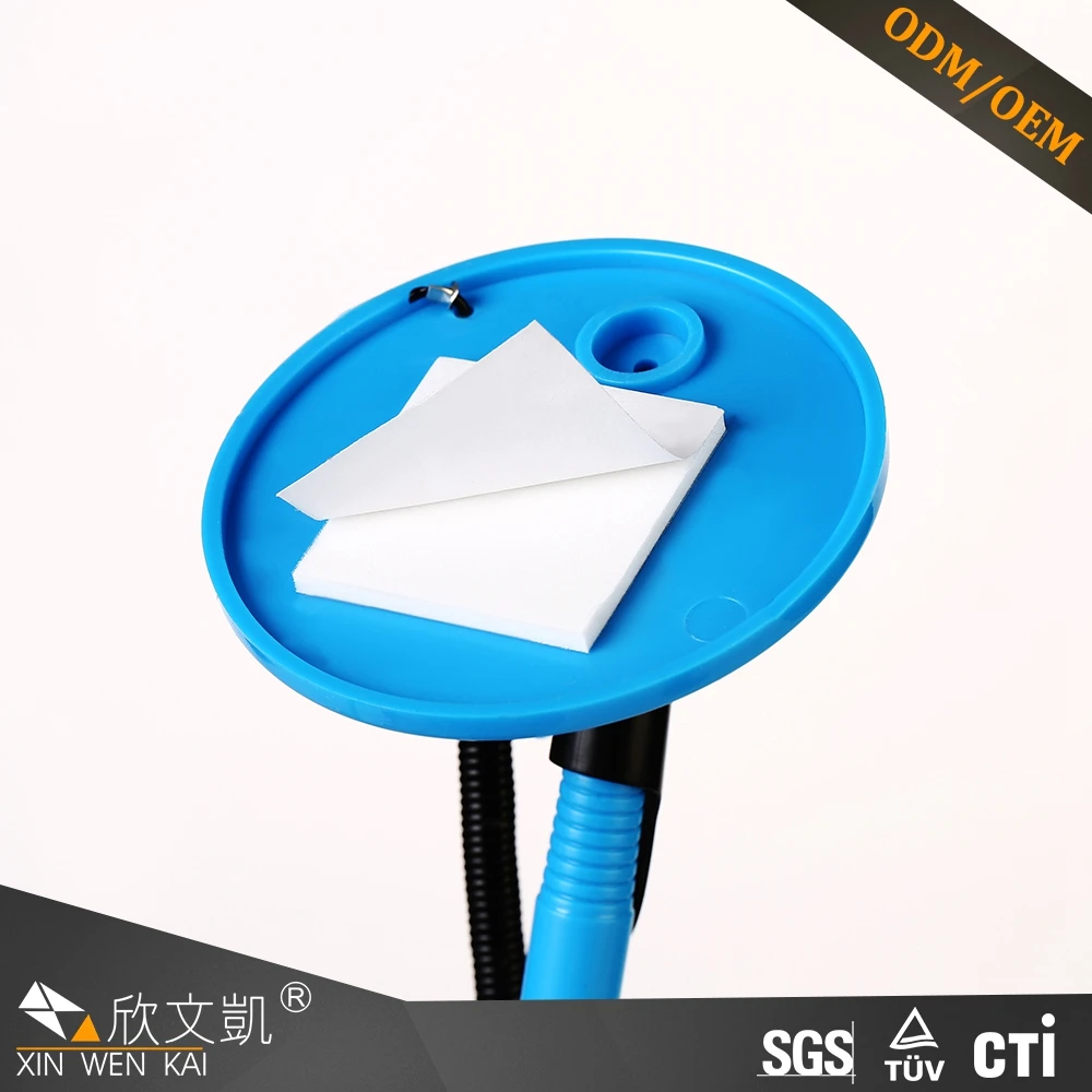 Promotional plastic slogan signing gel desk pen with chain desk stand plastic desk pen table pen with meta