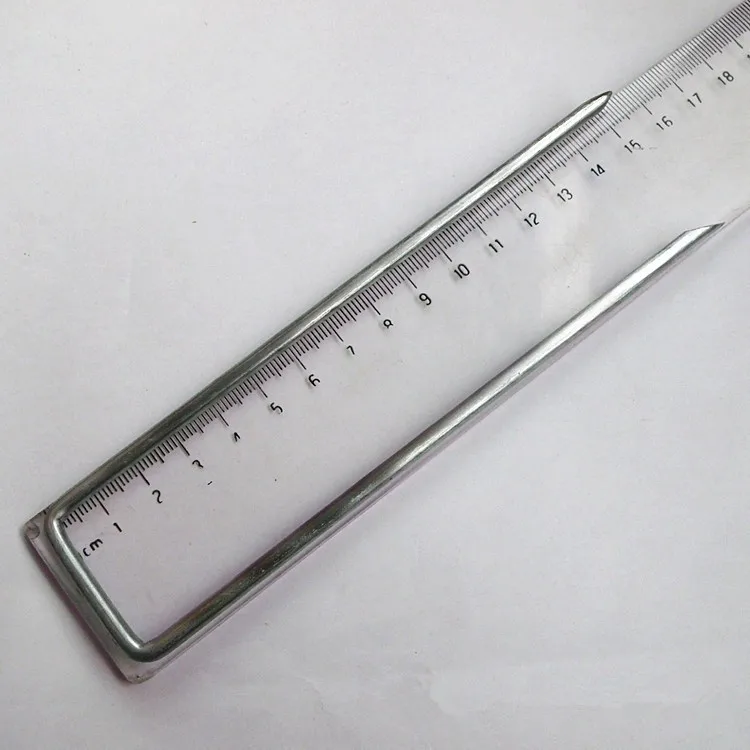 Square/Round Top U Shape Galvanized Metal stakes/U Shaped Turf Nails/turf Pins