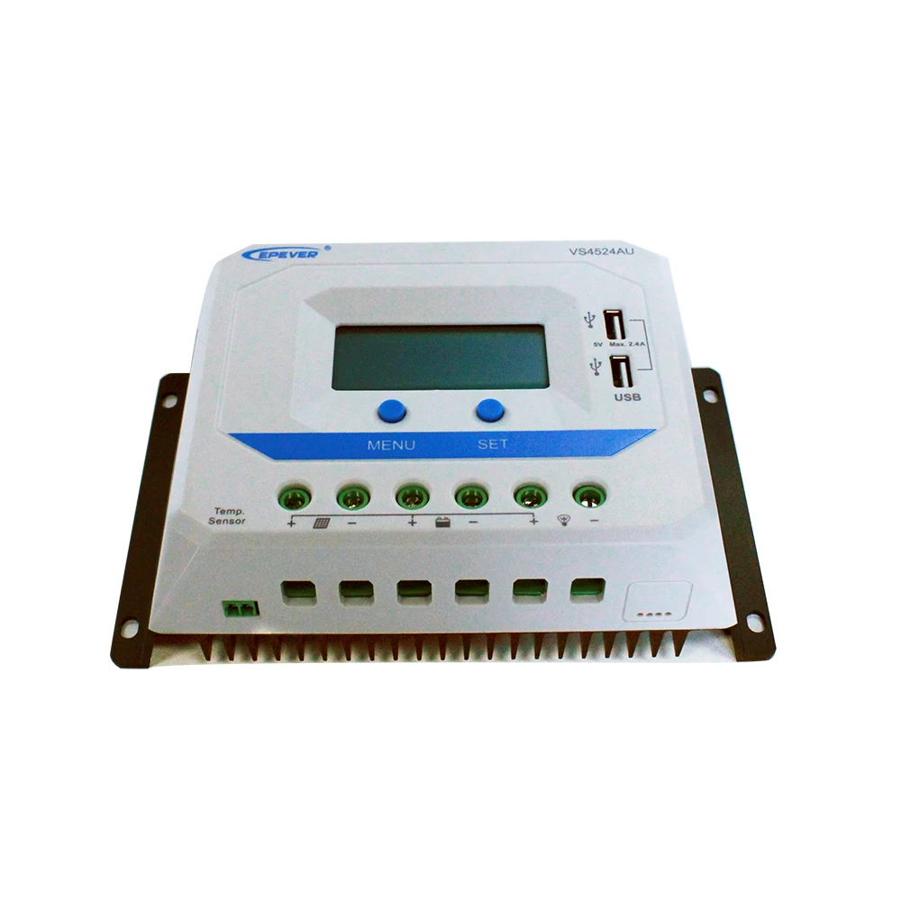EPever 45A 12V/24V 36V 48V Solar Battery Charge Controller Dual USB-5V Solar System Charge Discharge Regulator VS4524AU VS4548AU
