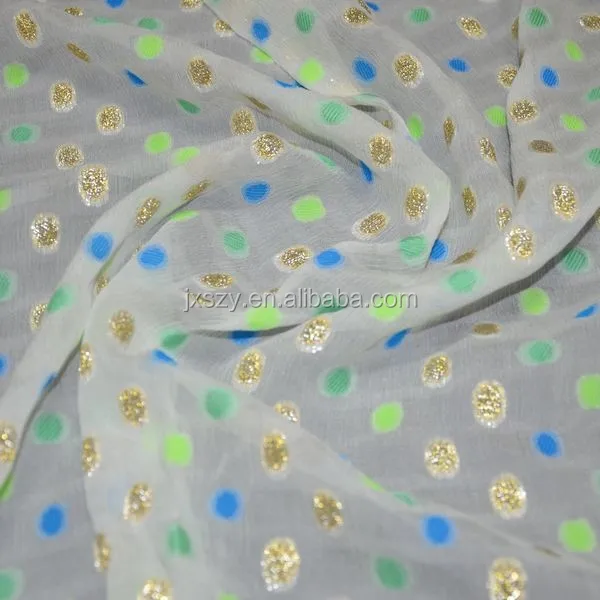 Яркий зажим люрекса гофрированный шелк жоржет ткань шелковая Марля ткань