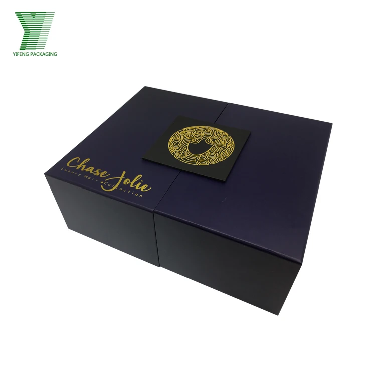 High end black printing custom tea displaying packaging magnetic closure gift box with own gold foiled logo luxury