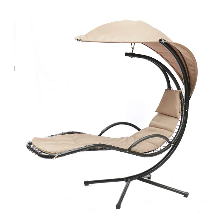 Portable garden camping hammock with heavy duty steel frame stand