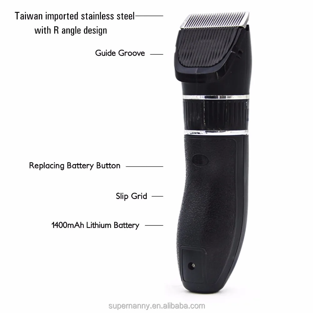 black color trimmer with lithium battery 1500 mah pet groomer kit for vet