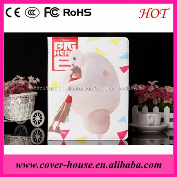 Оптовая продажа вращающийся кожаный чехол для iPad воздуха Baymax стенд кожаный чехол для iPad 5