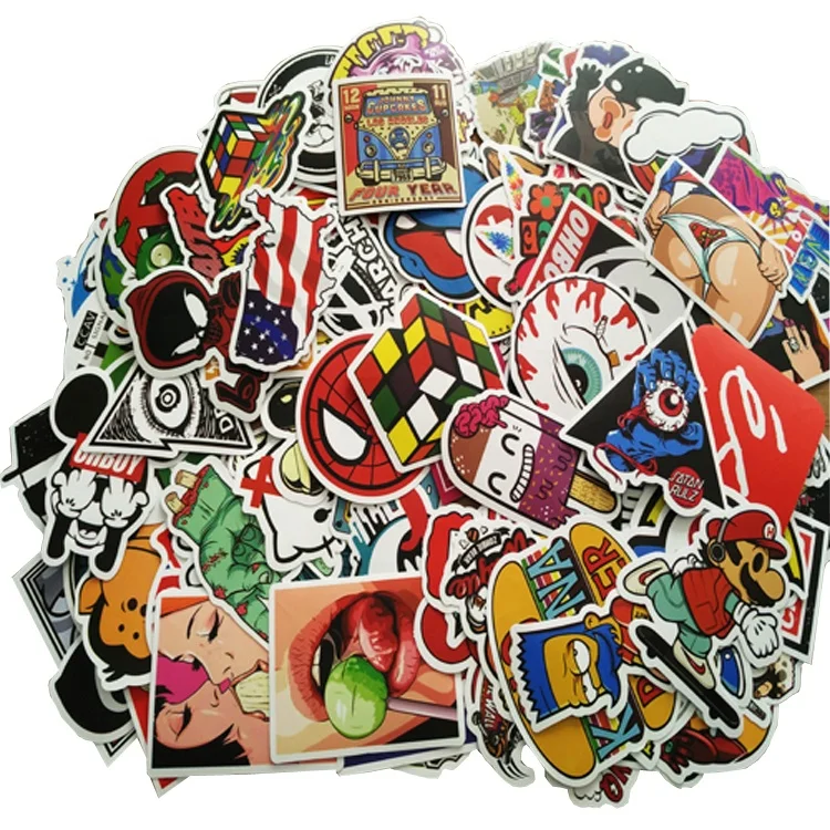 
Custom Durable Die Cut Vinyl Removable Skateboard Band Laptop Bomb Decal Stickers 