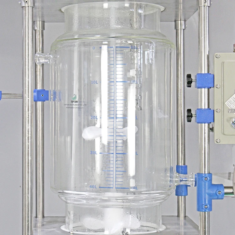 Chemical glass reactor with ultrasonic wave system