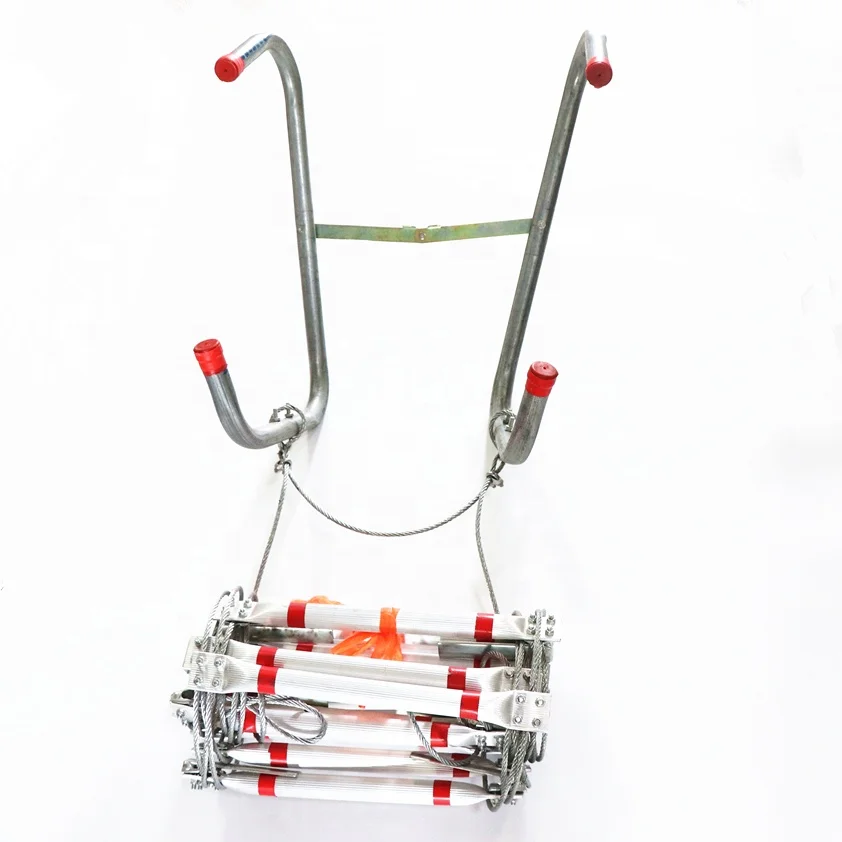 5M two floors Steel wire rope folding ladder for escape emergency tools