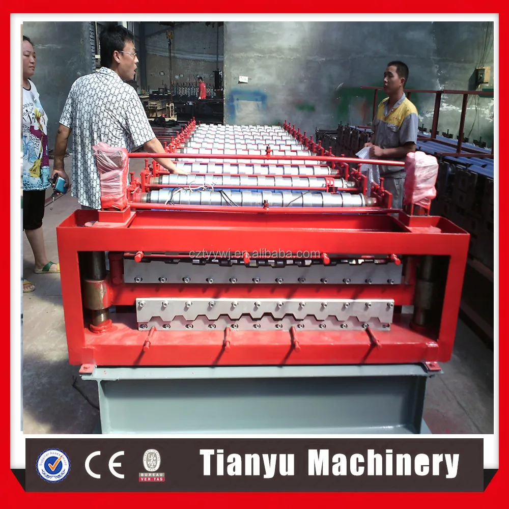 Construction Steel Tape Steel Double Roof Tile Roll Forming Machine for Construction