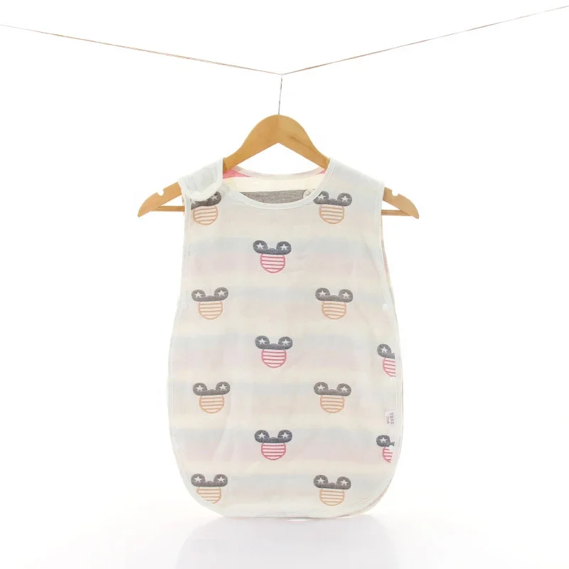 
Baby two vest sleeping bag cotton six layer gauze sleeping bag 
