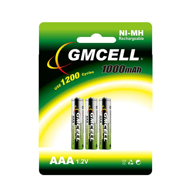 2021 Nimh батарея AAA 1000 мАч 1,2 в перезаряжаемая батарея для электрической игрушки