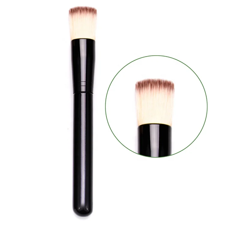 Wholesale Synthetic Single Kabuki Brush Angle Flat Top Liquid Oval Foundation Buffing Brush Private Label Foundation Brush