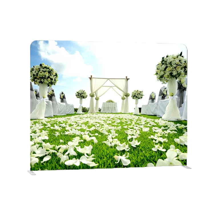 High quality and portable tension fabric wedding fiber backdrop panel