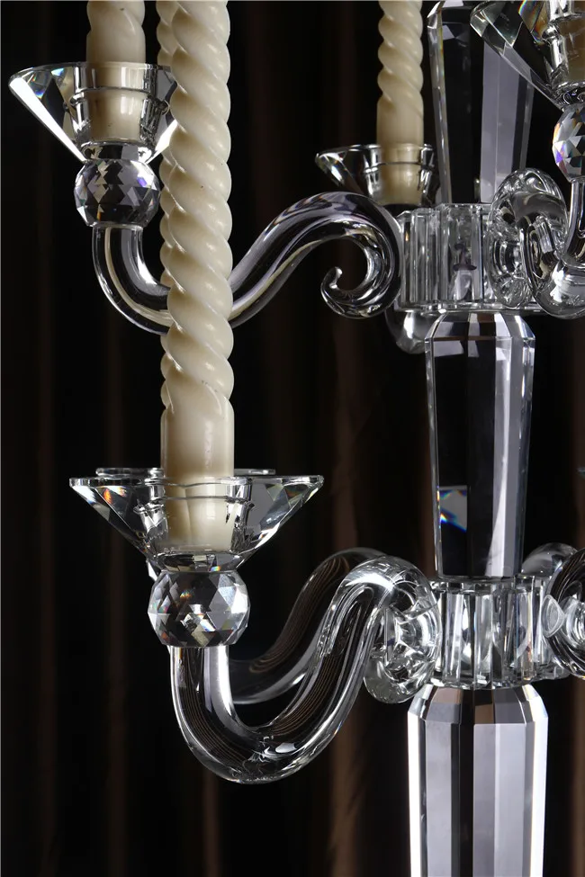 9 arms glass crystal candelabra for wedding table centerpieces