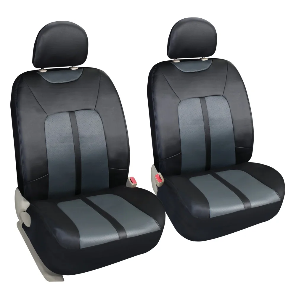 Passion Leather Car Seat Cover 11pcs Full Set Universal fit Black/Grey