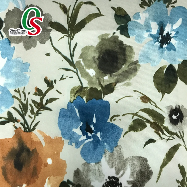 Warp knitted plush printed fabric