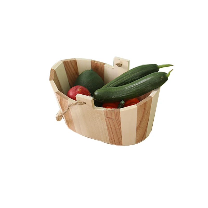 Пользовательская Античная деревенская портативная деревянная подарочная корзина для фруктов