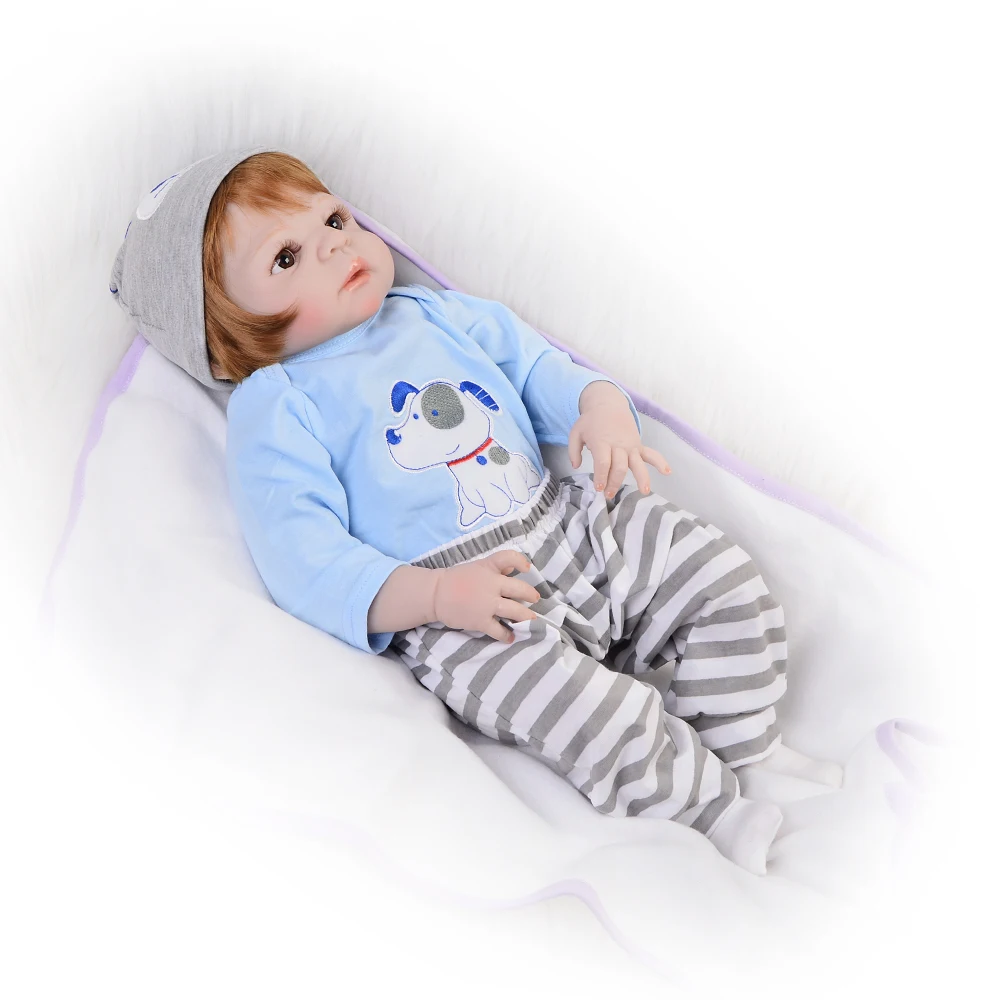 
57 cm/23' Handmade Reborn Dolls Silicone Vinyl Full Body Realistic Newborn Babies Boy Doll Toy Kids Festival Gift 