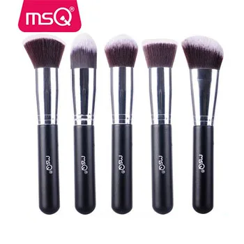MSQ Newest Package 5pcs kabuki brush best face makeup brushes vegan hair flat foundation contour blush powder brush makeup