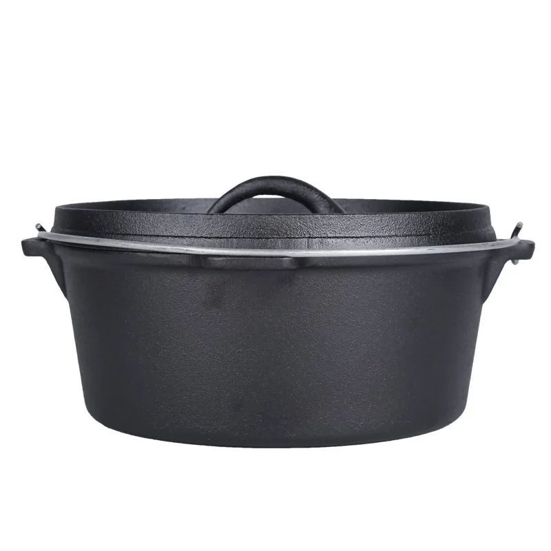 
Outdoors equipment stock pot camping use kitchen hanging cast iron dutch oven 