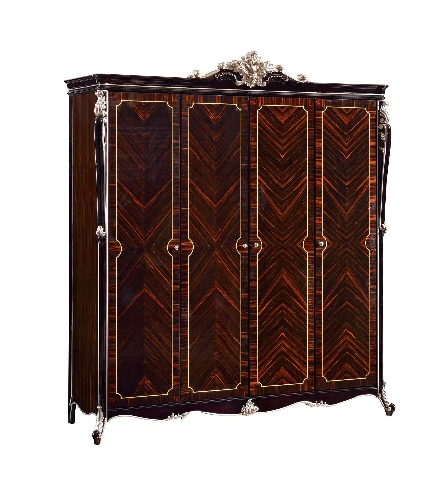 Magnificent hand carved antique master dark red leather king size bed