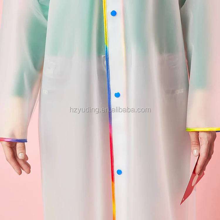 long pvc vinyl raincoat for lady, long extra large rain poncho