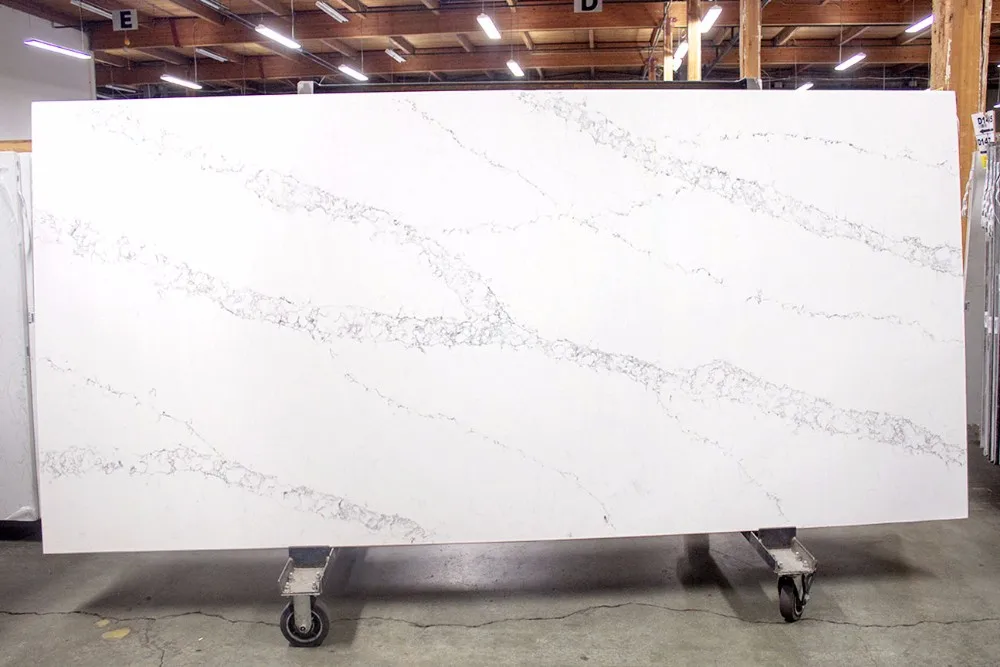 
calacatta white marble veins quartz countertop 