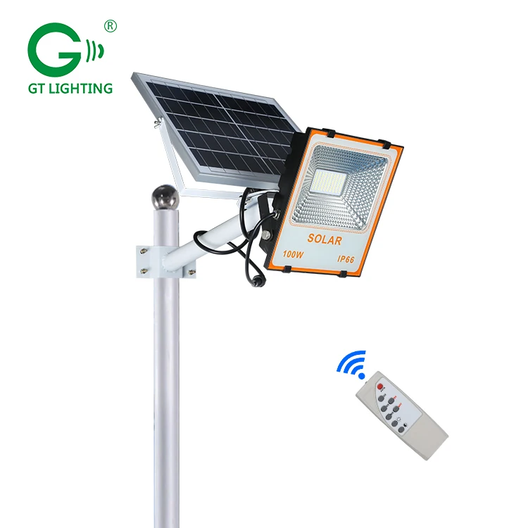 
China new innovative product waterproof ip66 50w 100w 150w remote control solar led flood light 