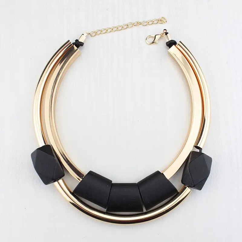 Large Statement Necklace Gold Africa Choker For Wood Bead Necklace