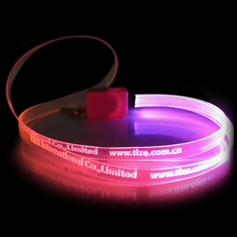 
Newest Product Led Flashing Light Up Logo Led Flashing Lanyard 