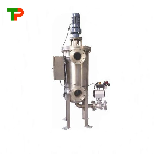 self-cleaning filter with brush for water and viscous liquids